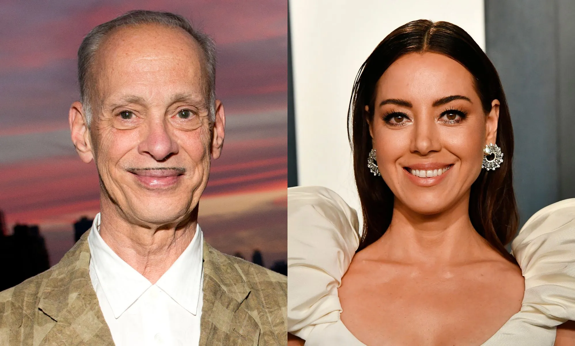 John Waters (left) and Aubrey Plaza (right).