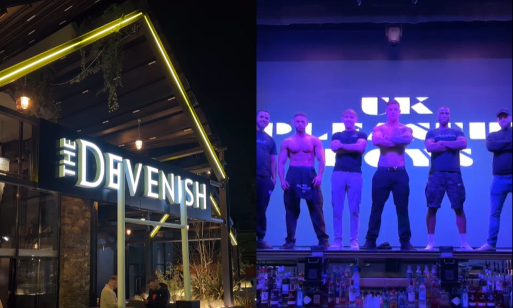 The venue has come under fire for hosting the show. (Instagram/@ the_devenish/@ukpleasureboys5)