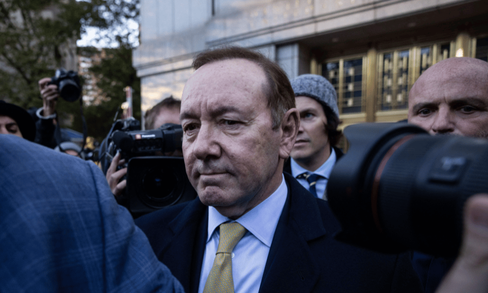 Kevin Spacey leaving a New York Court in October 2022.
