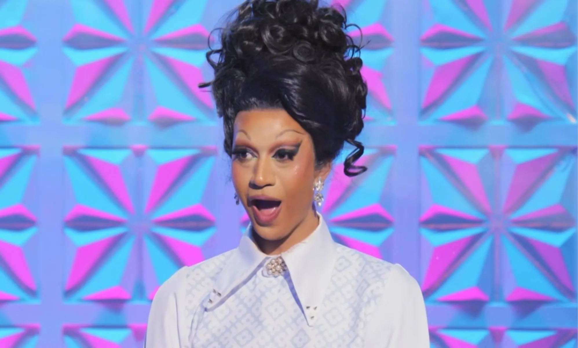 Tia Kofi being announced as the winner of Drag Race UK vs The World.