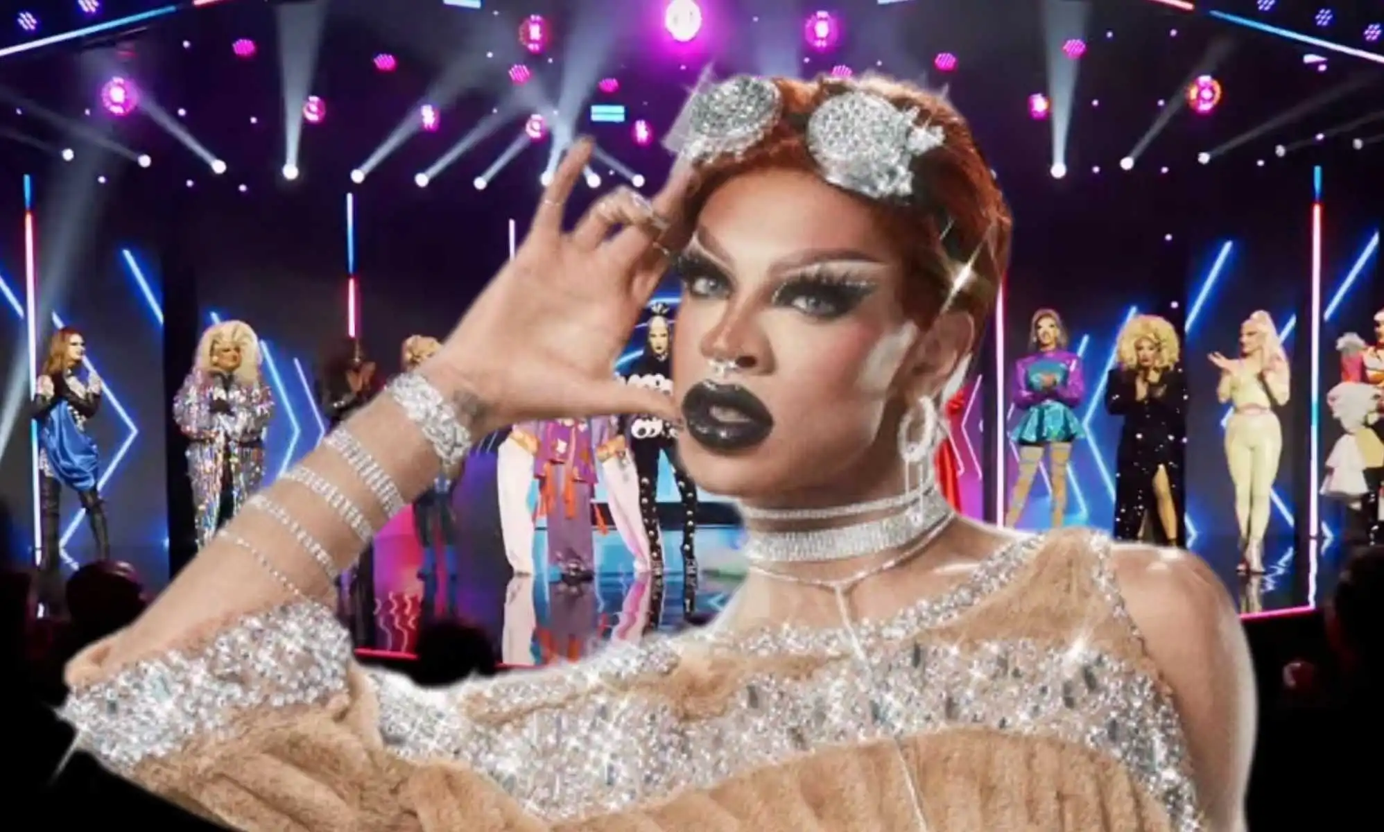 Yvie Oddly sumperimposed against the queens of RuPaul