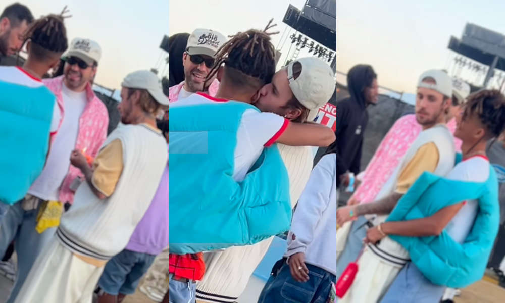 Video viral: El abrazo de Justin Bieber y Jaden Smith en Coachella provoca protesta homofóbica