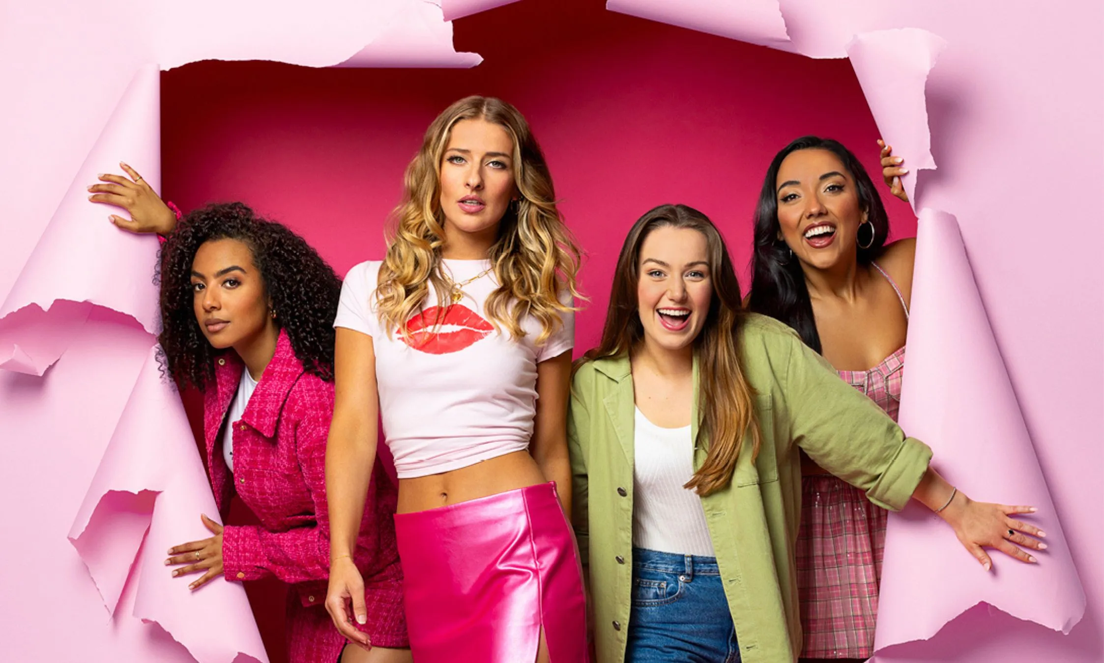 A promotional photo featuring the plastics from Mean Girls on the West End.