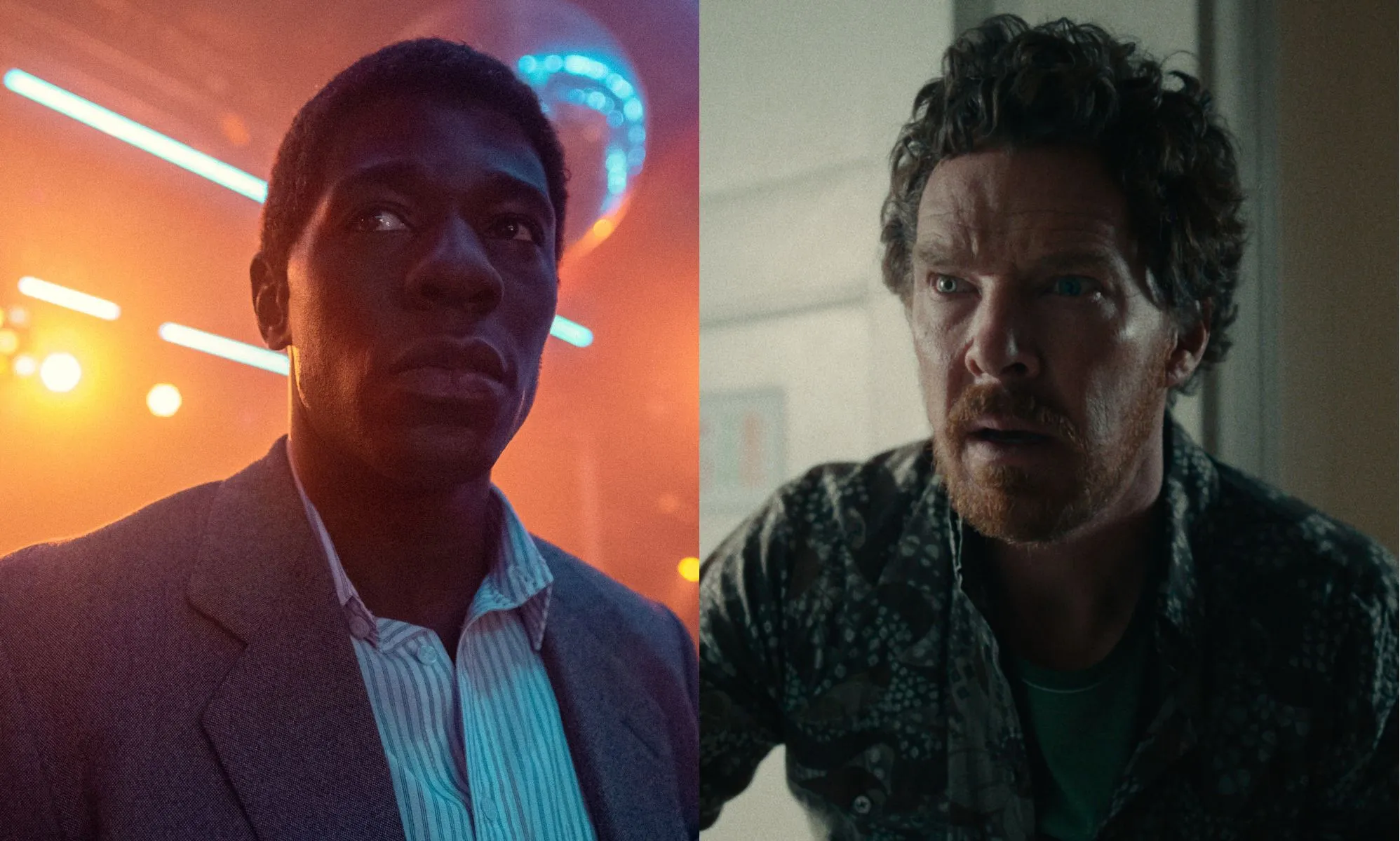 McKinley Belcher III and Benedict Cumberbatch in stills from new netflix thriller Eric.