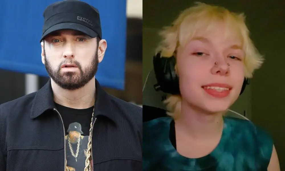 Imagen de lado a lado de Eminem y Stevie no binario de TikTok