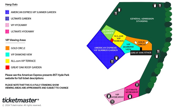 El mapa de BST Hyde Park 2024.