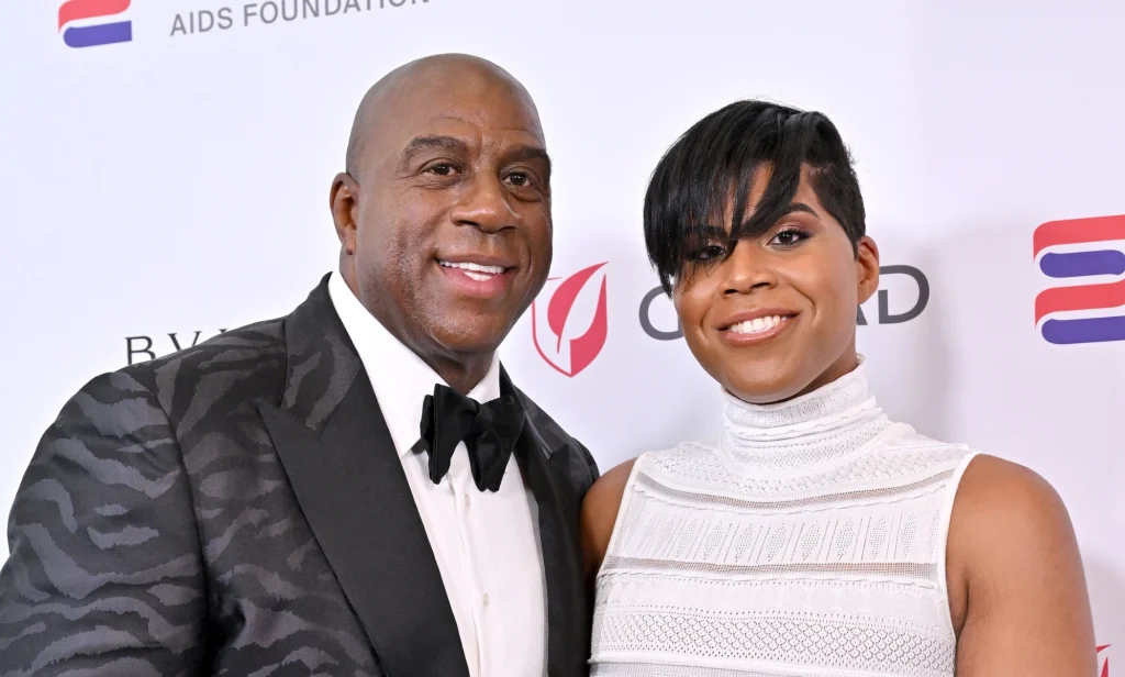 Magic Johnson and EJ Johnson attend The Elizabeth Taylor Ball to End AIDS.