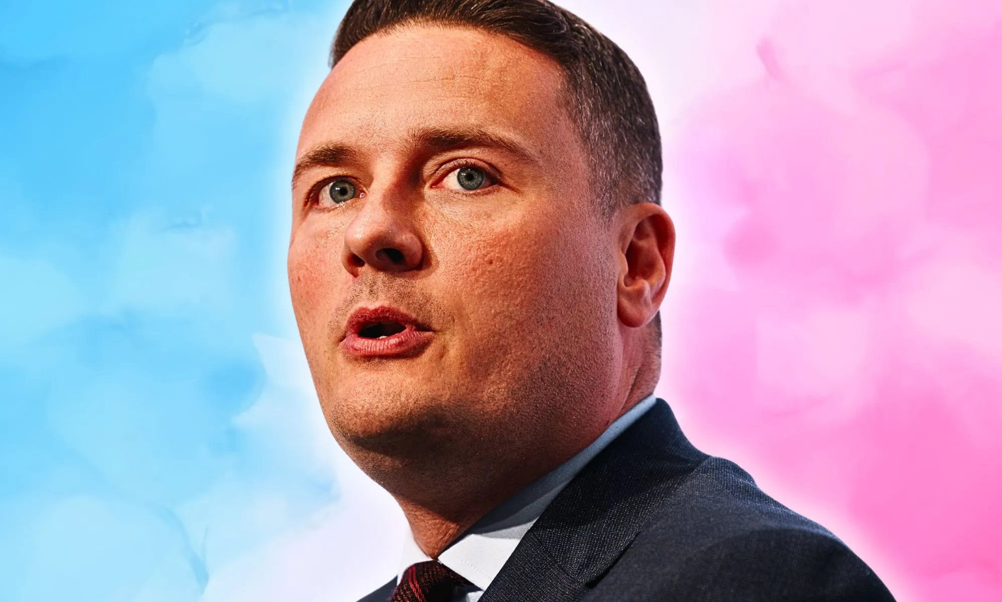 An edited image of Wes Streeting.