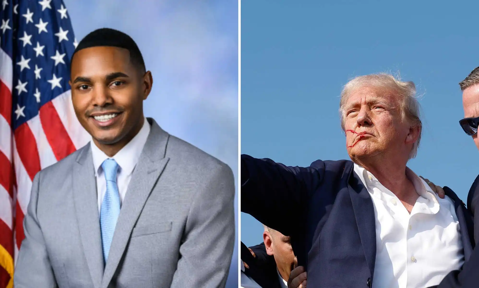 images of Ritchie Torres and Donald Trump next to each other