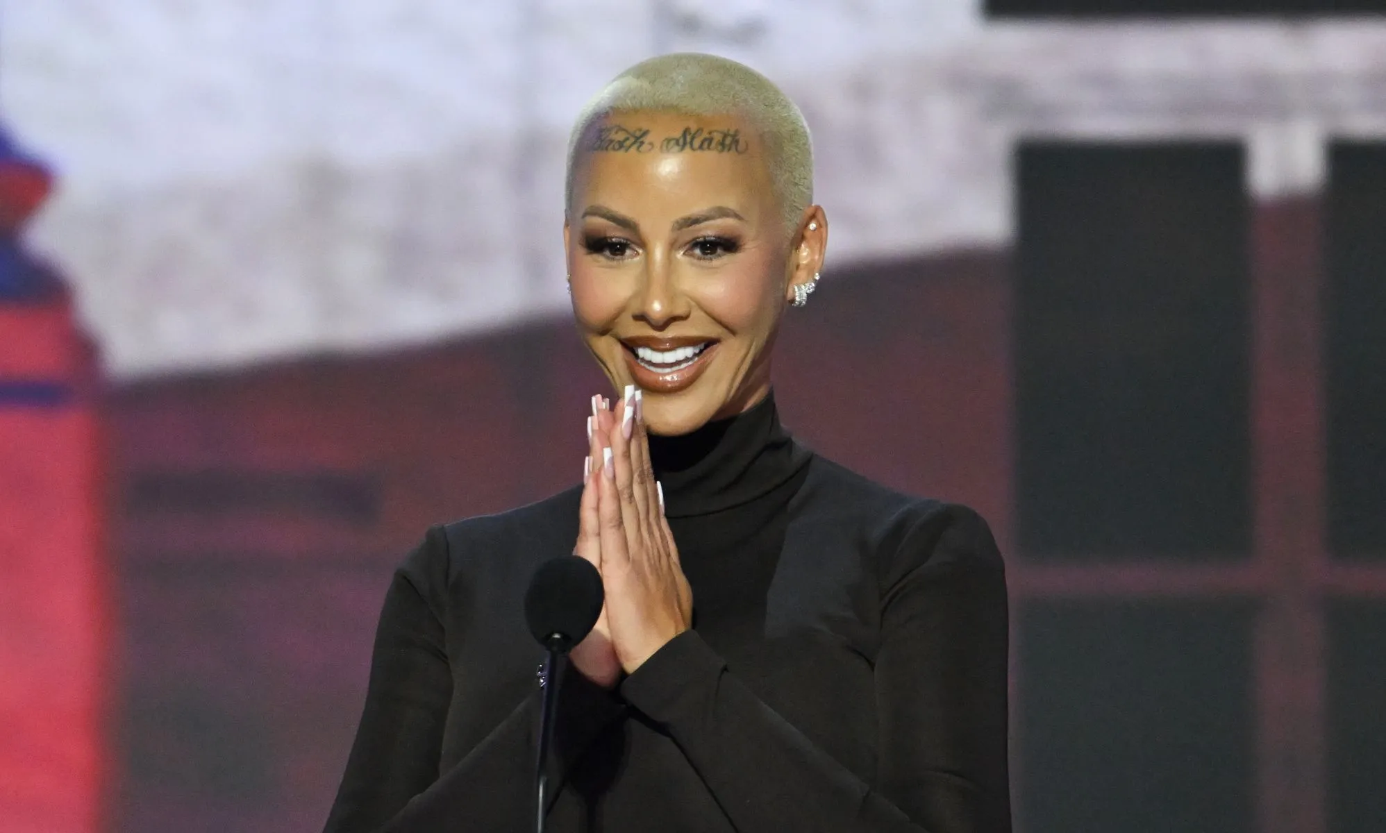 Amber Rose endorses Trump at the Republican National Convention.