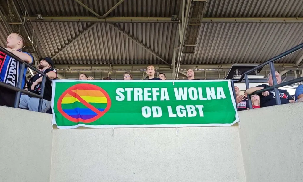 an LGBT free zone banner