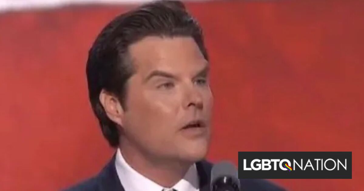 Congresista republicano dice que Matt Gaetz parecía una “muñeca sexual inflable” durante discurso en la Convención Nacional Republicana