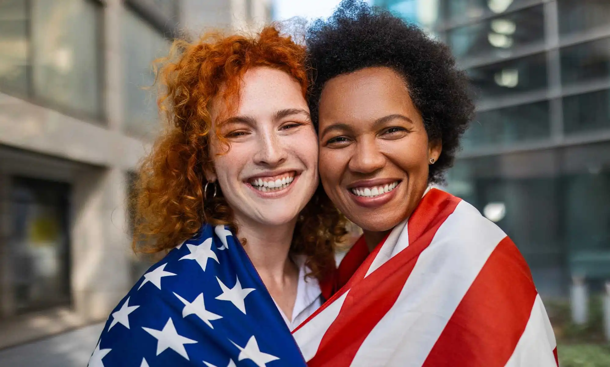 Girlfriends celebrating the 4th of July