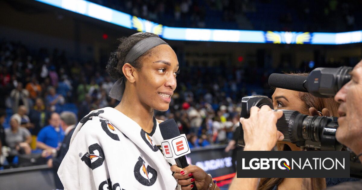 La estrella de la WNBA A'ja Wilson les regaló a sus compañeras de equipo un pastel muy gay para el Mes del Orgullo