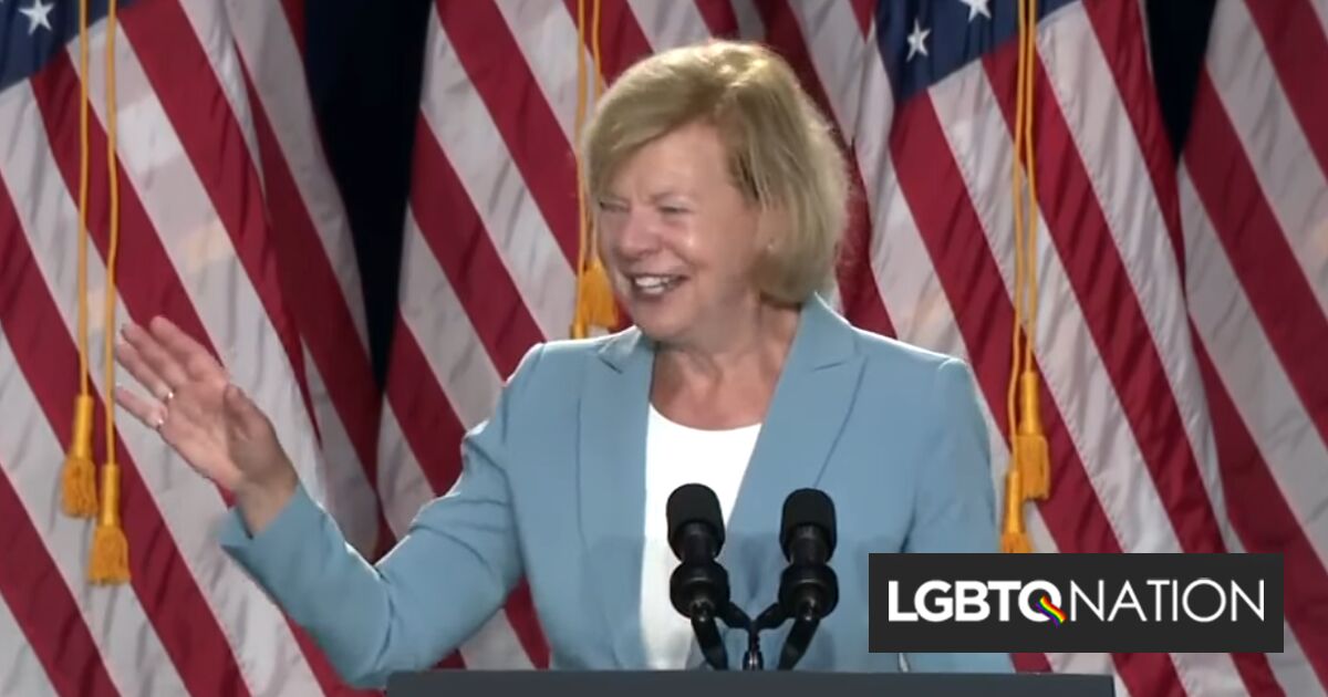 La senadora lesbiana Tammy Baldwin abre el primer mitin de campaña presidencial de Kamala Harris