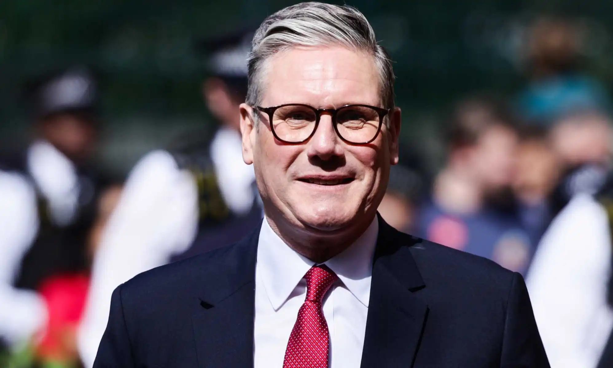 Keir Starmer arrives polling station during general election in London, Great Britain on July 4, 2024. (Photo by Jakub Porzycki/NurPhoto via Getty Images)