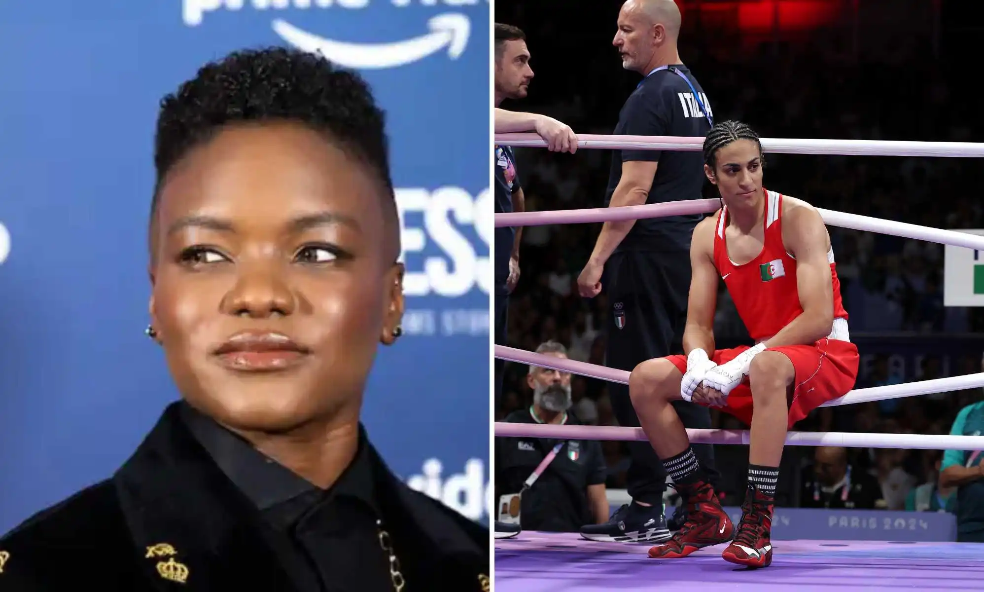 Side by side image of Nicola Adams and Imane Khelif
