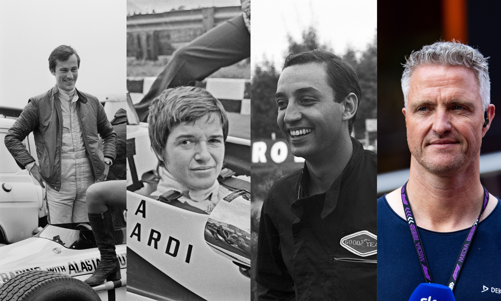 Mike Beuttler, Lella Lombardi, Mário de Araújo Cabral and Ralf Schumacher