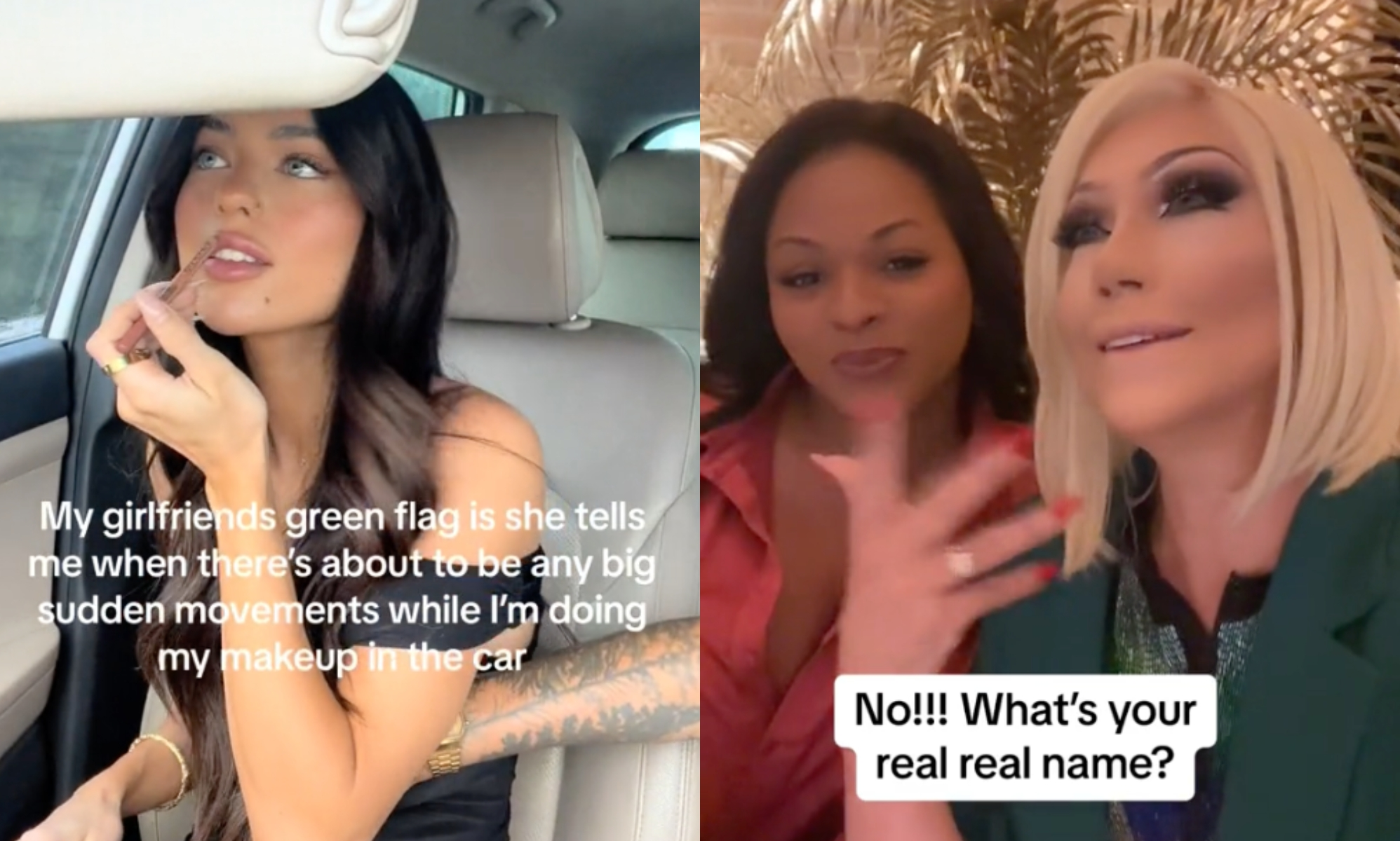 two stills from LGBTQ+ TikTokers