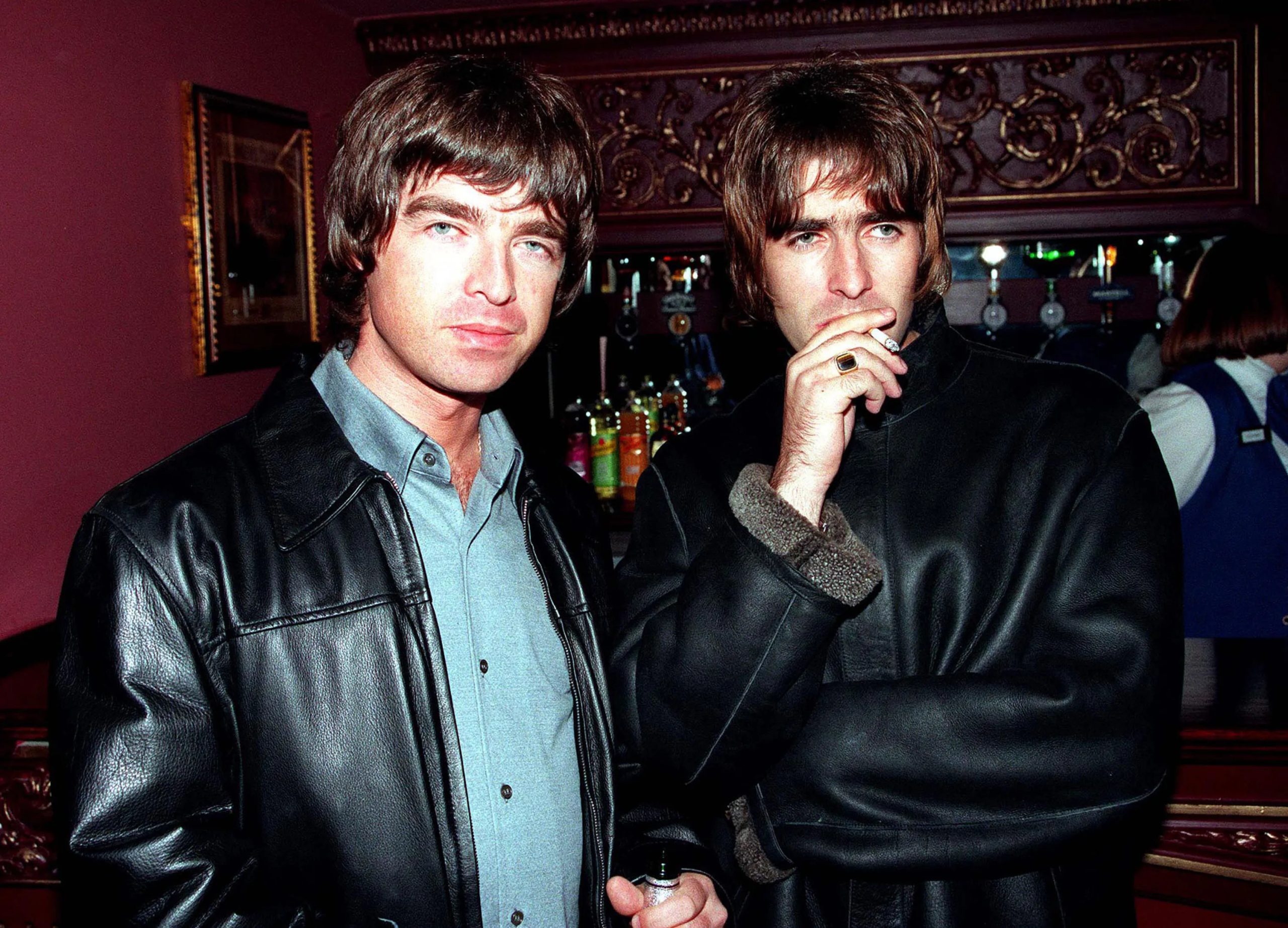 Liam and Noel Gallagher in Oasis