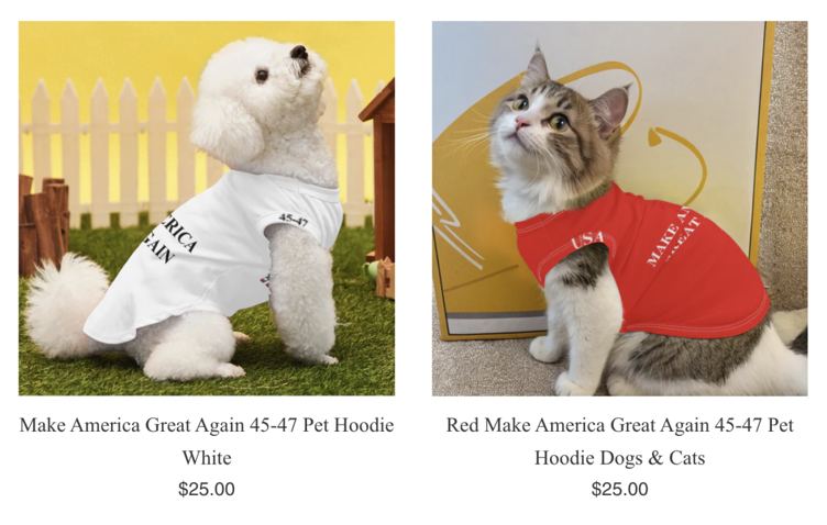 Mercancía de campaña de Trump, sudadera con capucha de MAGA para mascotas