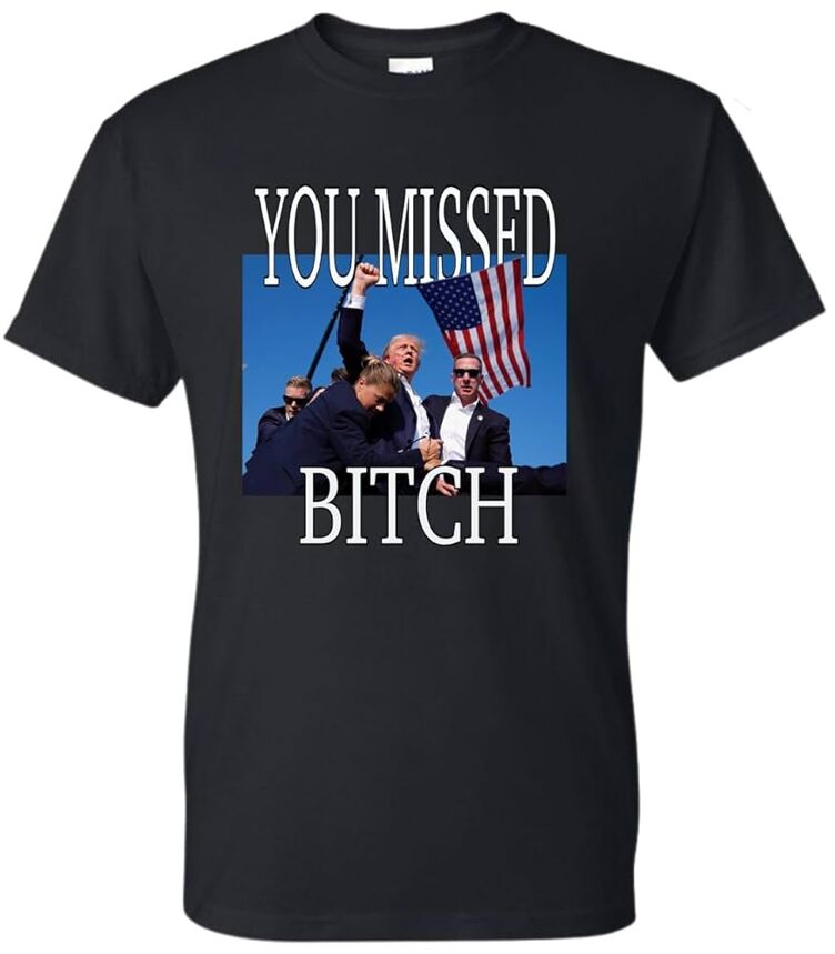 Camiseta de campaña de Trump con el asesinato