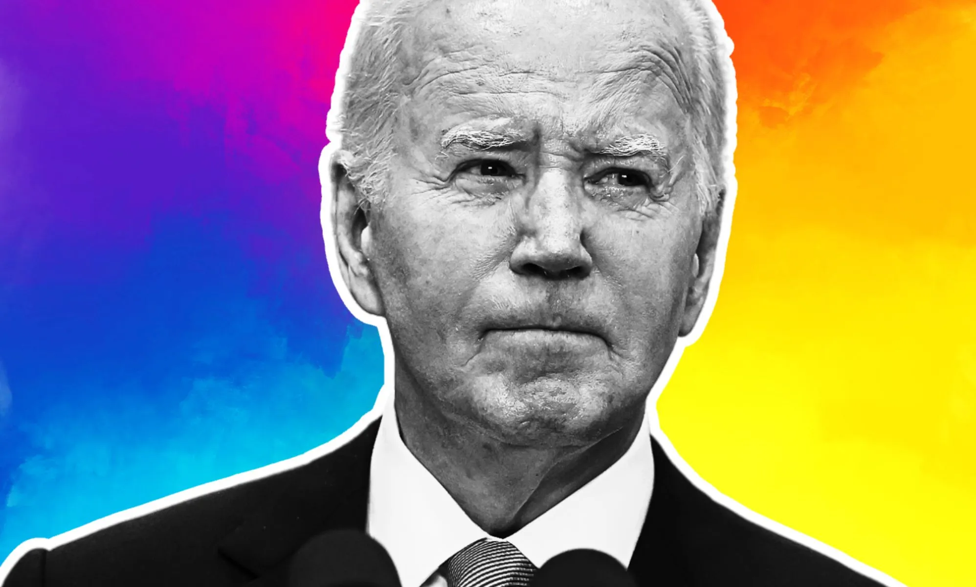 An edited image of US president Joe Biden.
