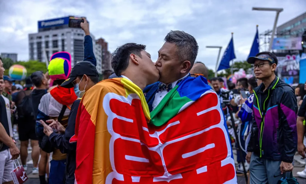 A gay couple in Taiwan