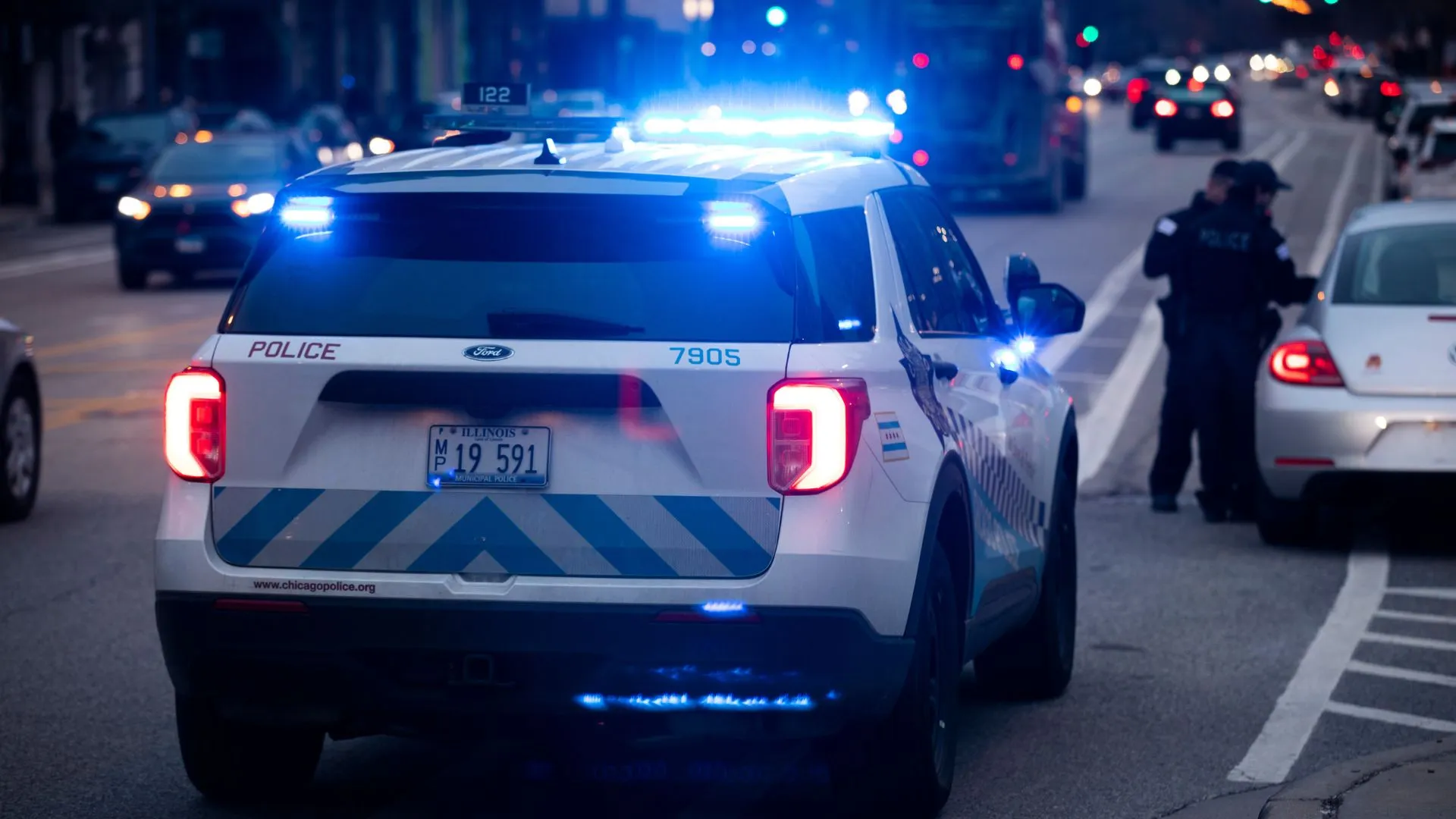 Stock image of a Chicago police car