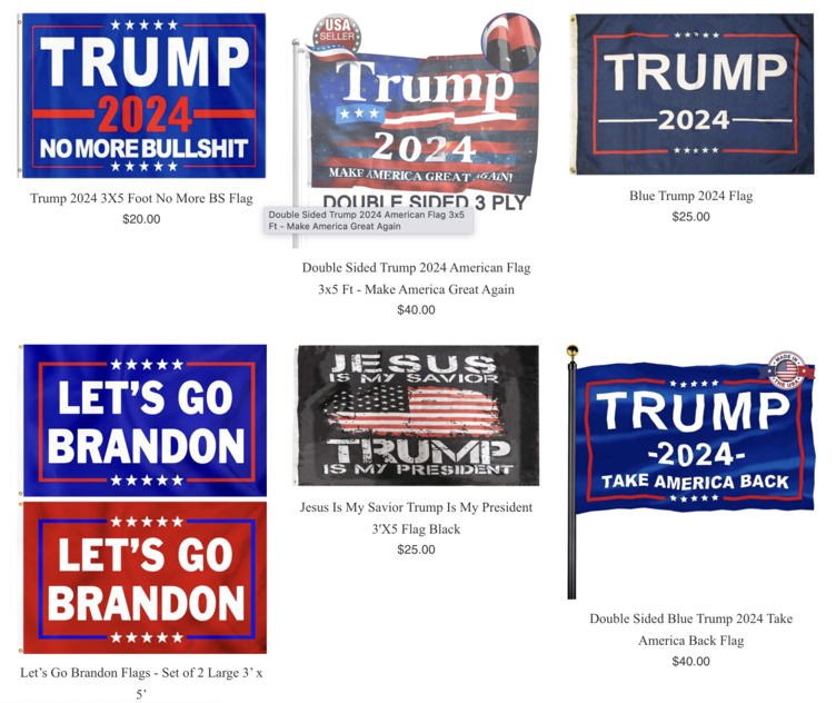 productos-de-campaña-de-trump-2024-banderas
