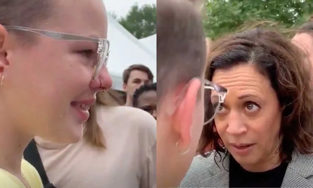 A resurfaced clip of Kamala Harris reassuring a student concerned about gun crime in schools has gone viral.