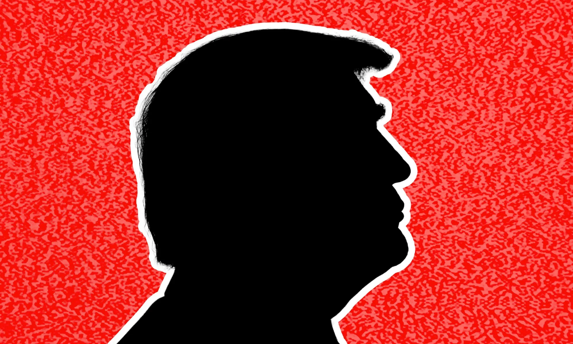 An edited silhouette of Donald Trump.