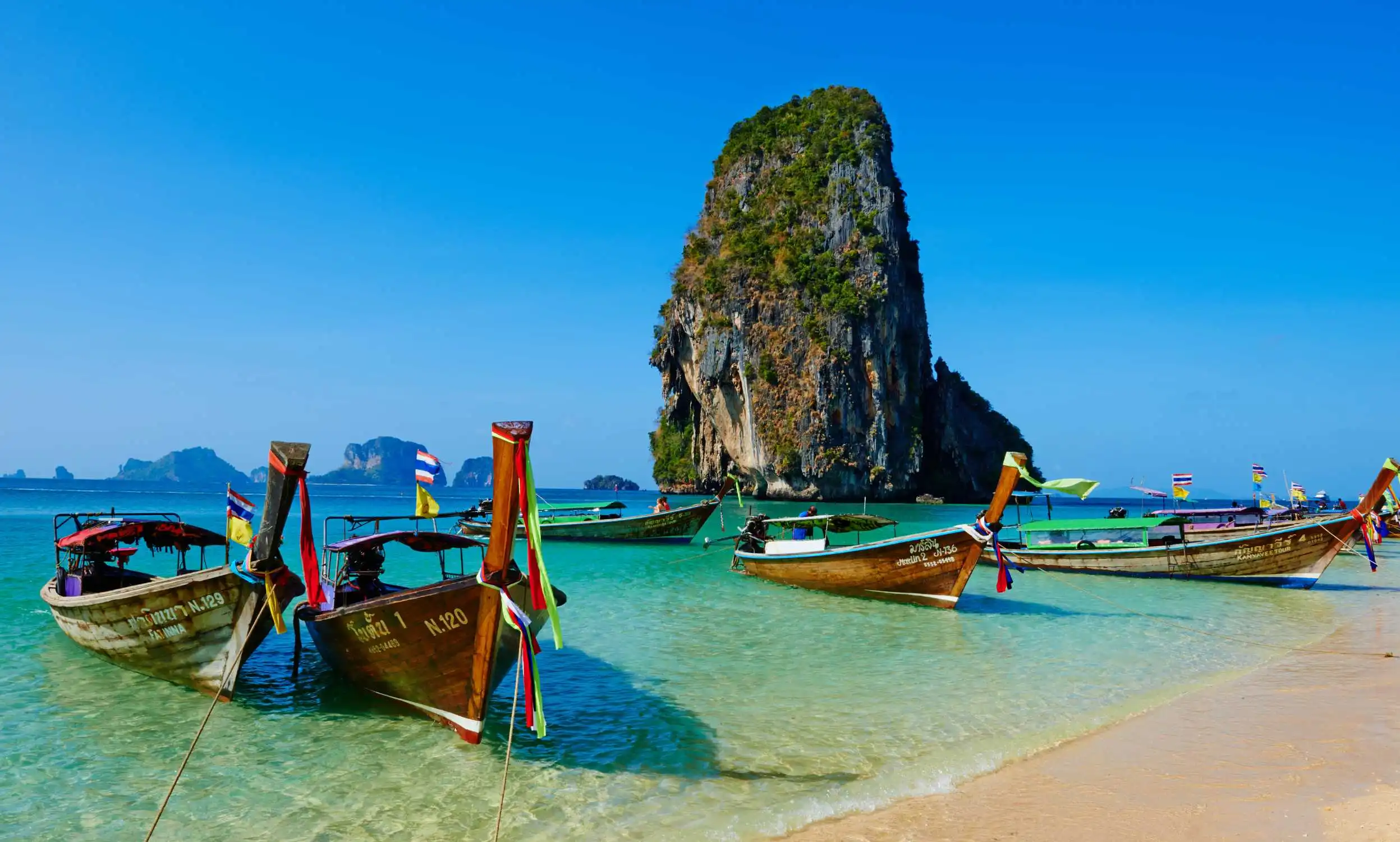 Thailand, Krabi province, Railay beach, Hat Tham Phra Nang beach