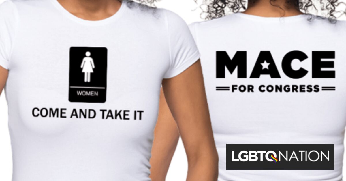 Nancy Mace vende camisetas de 35 dólares que atacan los derechos trans y Sarah McBride