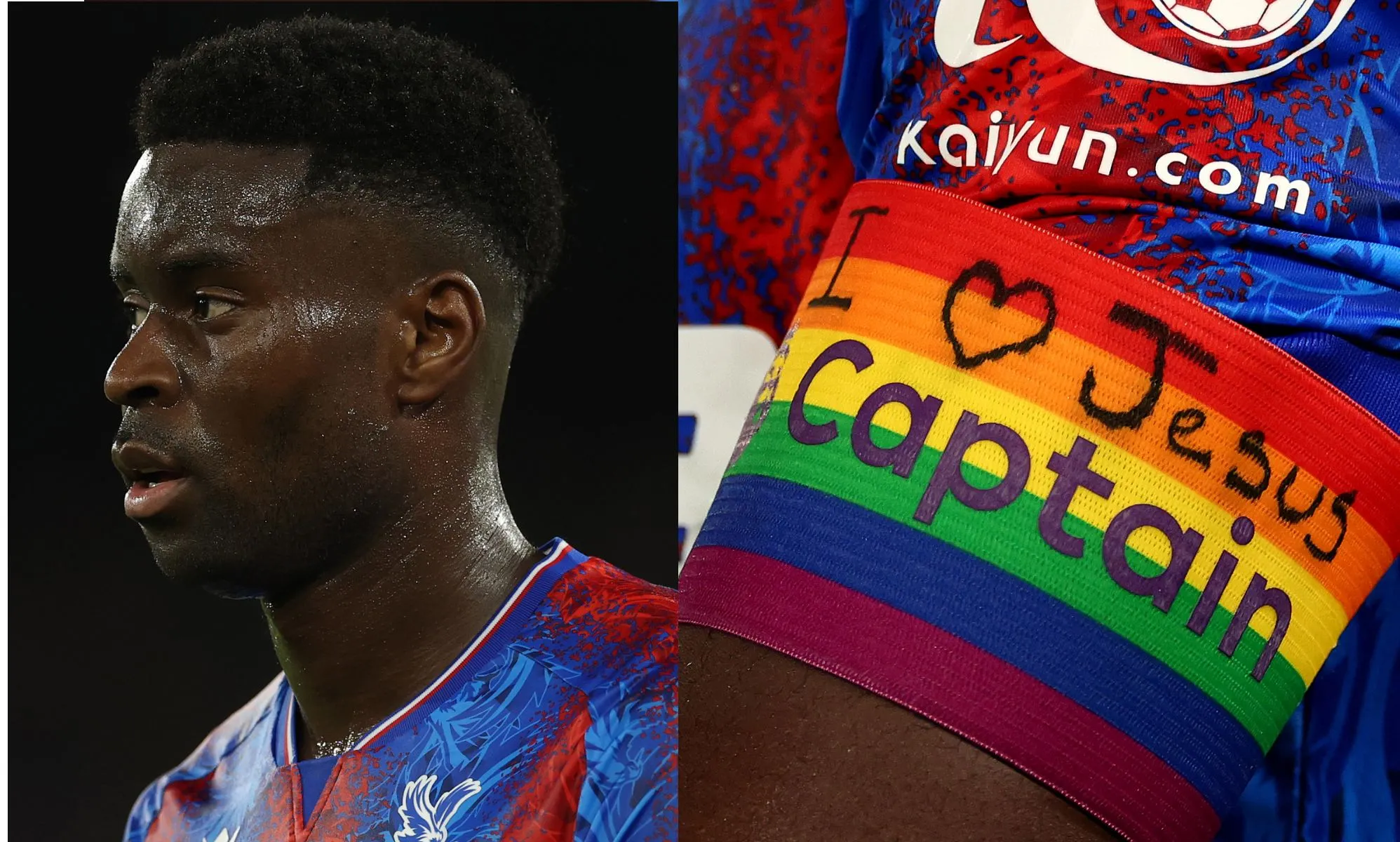 Marc Guéhi pictured with his armband.
