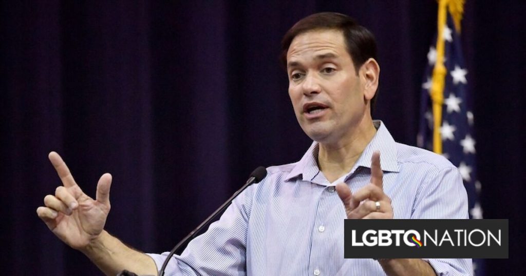 Marco Rubio puede convertirse en el secretario de Estado más anti-LGBTQ+ de la historia del país