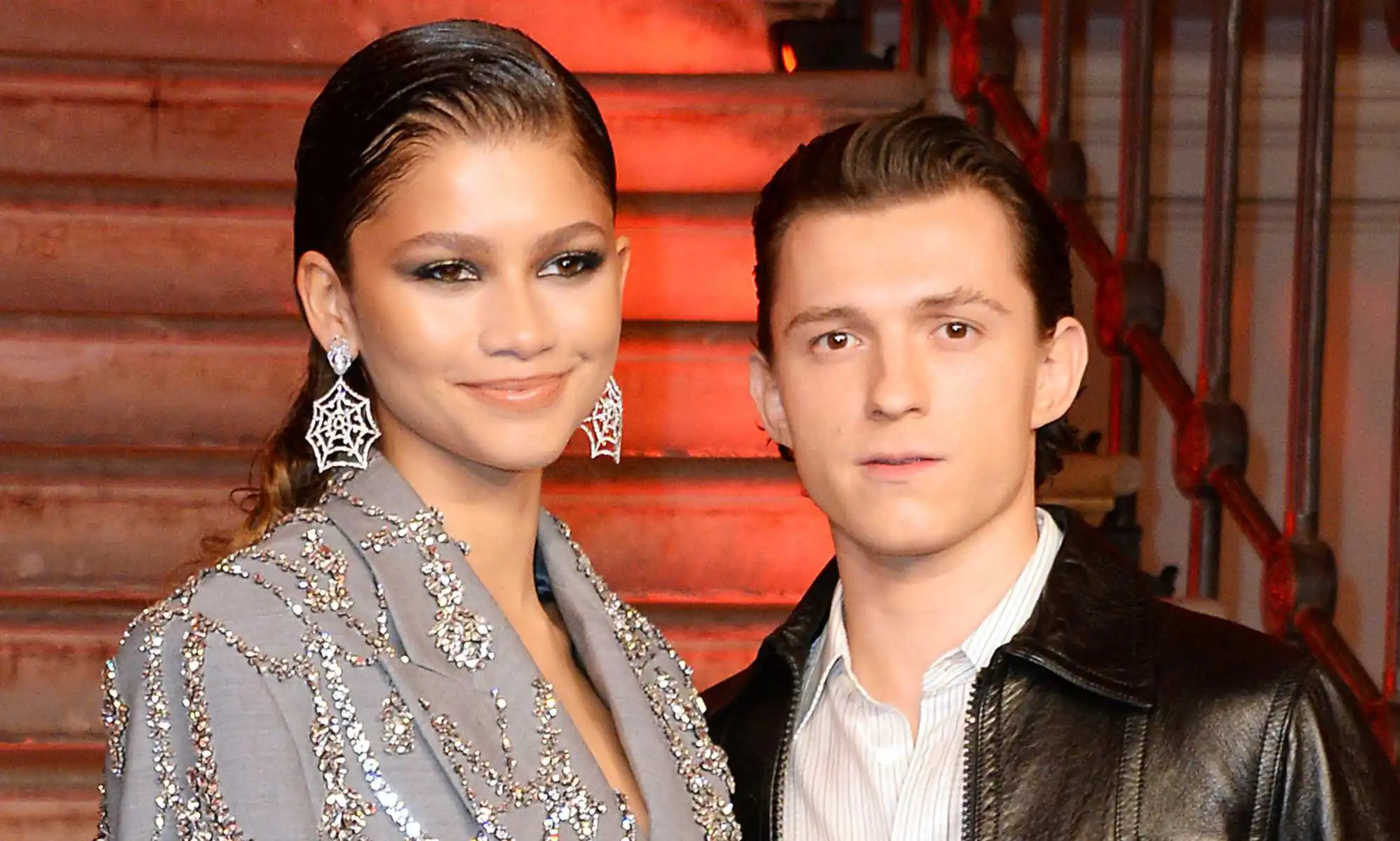 Zendaya and Tom Holland pose at a photocall for