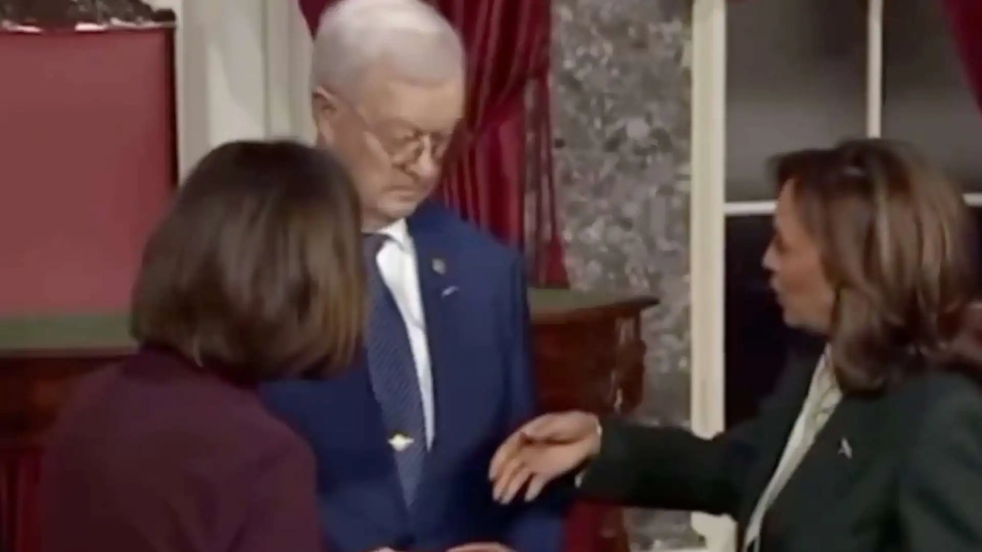 The husband of Nebraska Senator Deb Fischer seemingly snubbed Kamala Harris