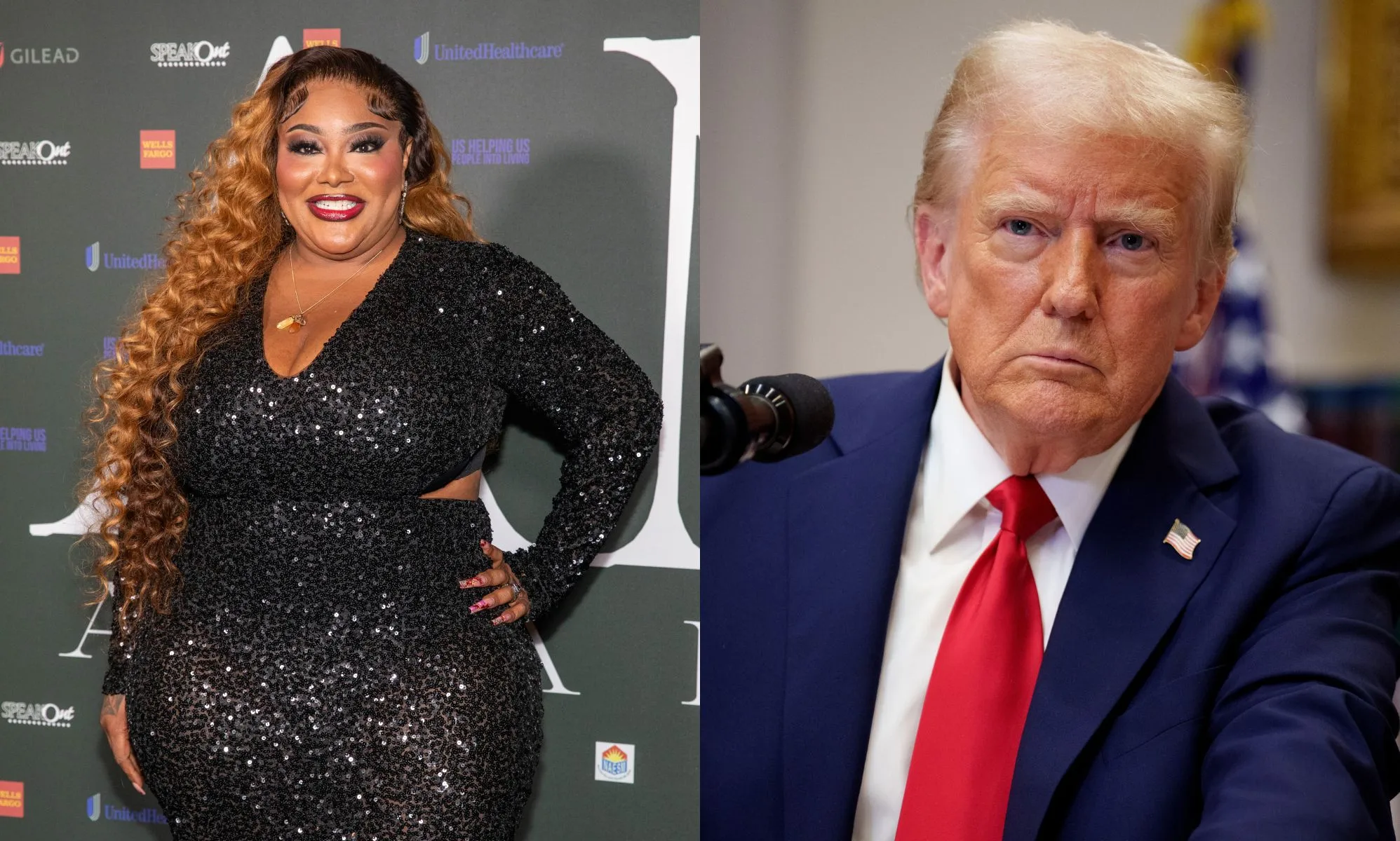 Ts Madison (left) and Donald Trump (right)