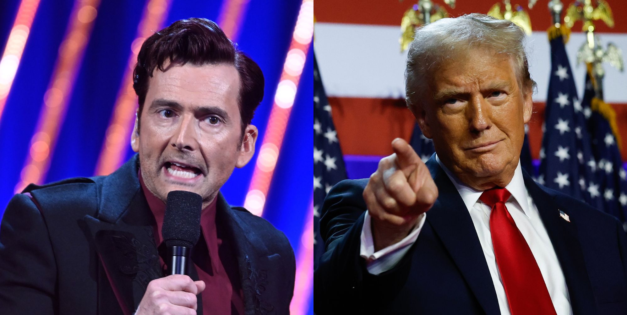David Tennant poked fun at Donald Trump during his opening BAFTAs speech.