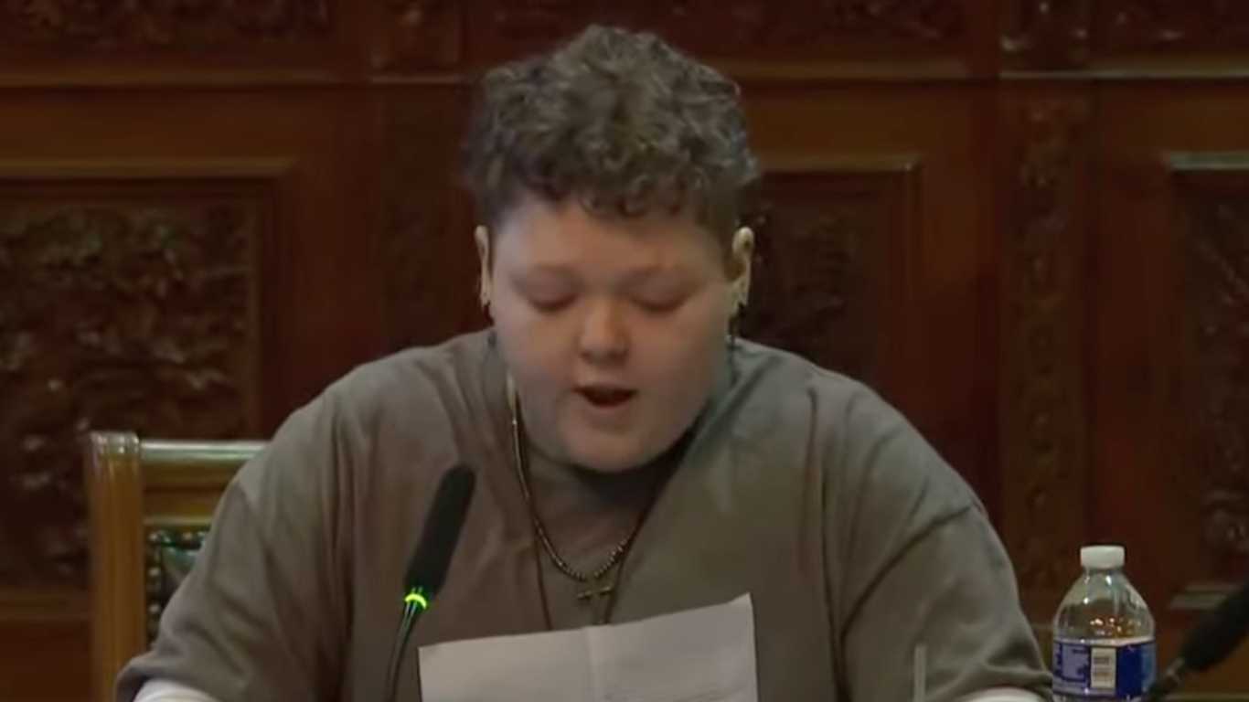 Trans teen Kayde Martin gave a powerful speech in support of trans rights.