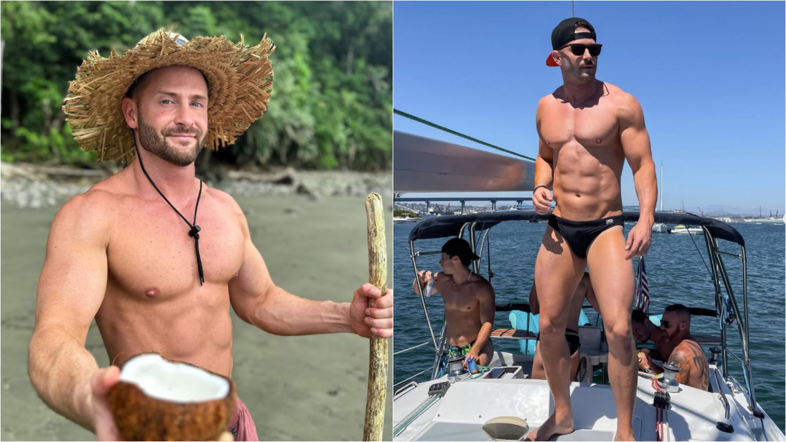 Composite image of Garrett Bruno, on the left he