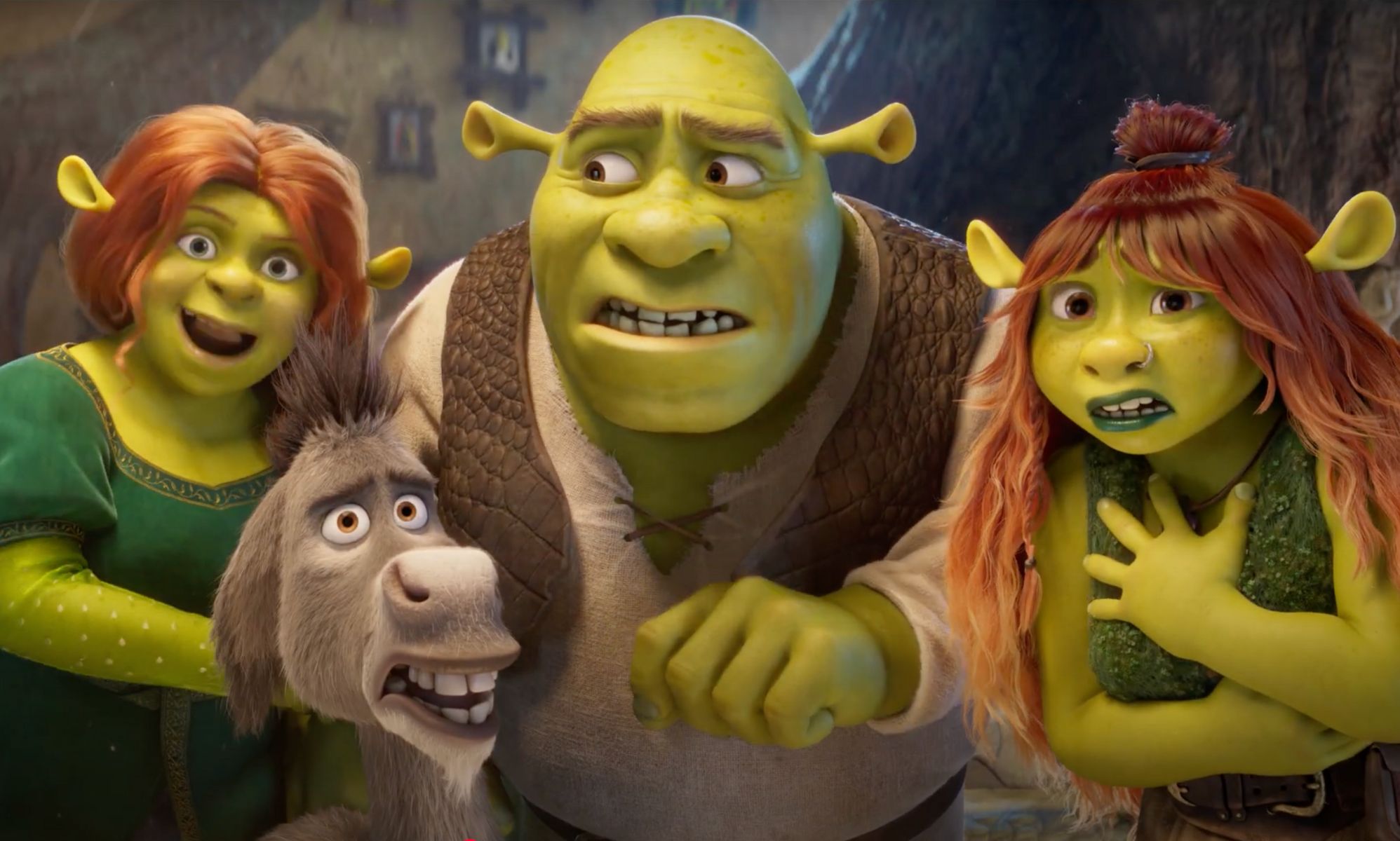 Fiona, Shrek, and their daughter in the Shrek 5 trailer