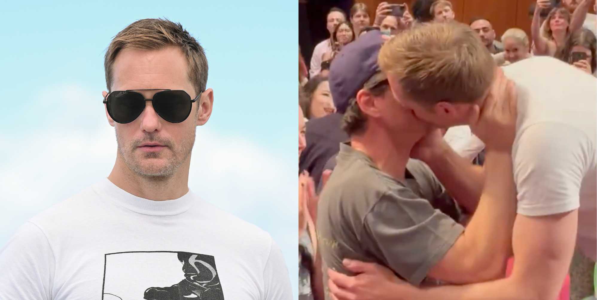 Alexander Skarsgård besan a Pedro Pascal en ovación para el dom/carnal 'DOM'