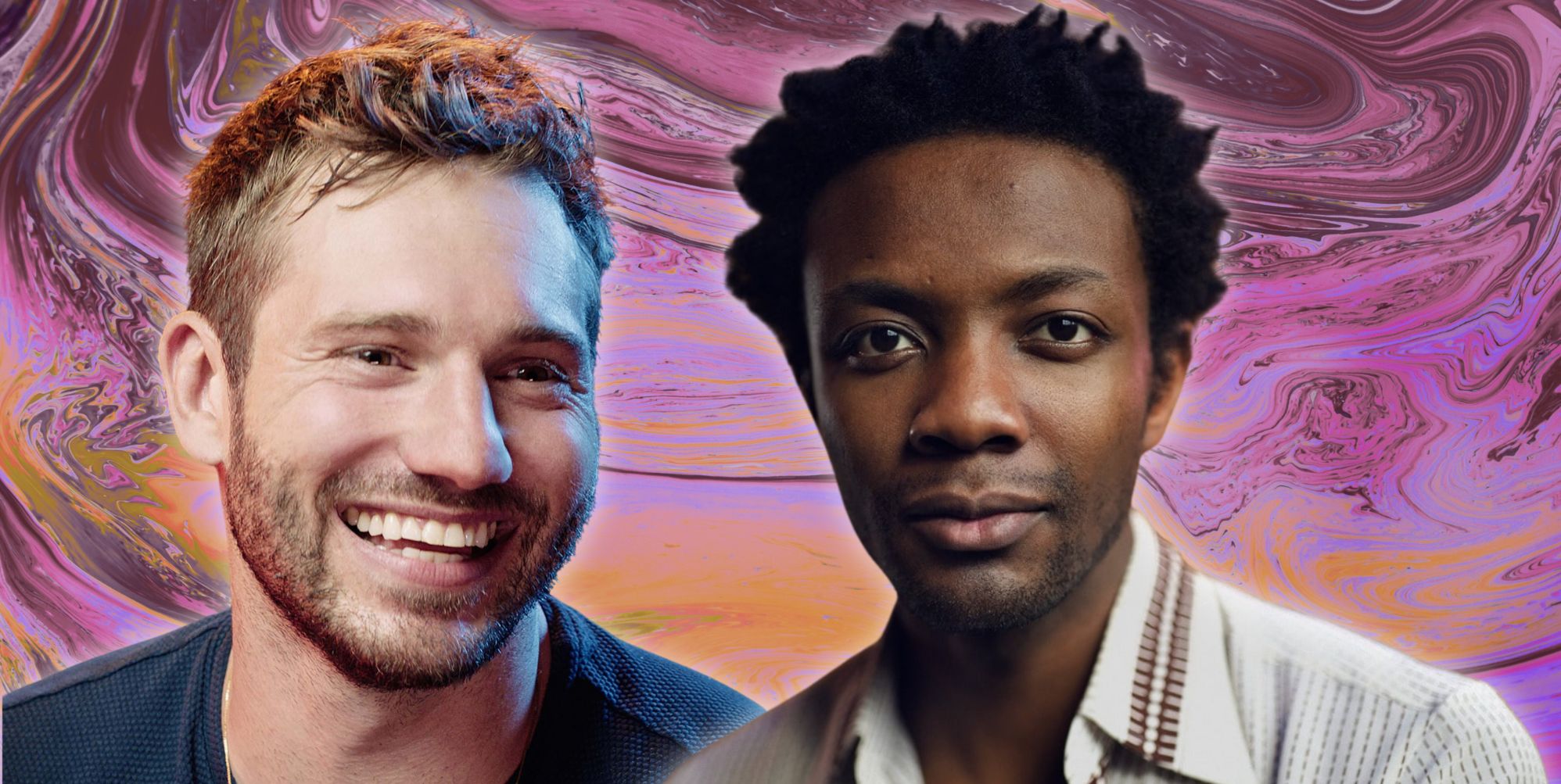 Alexander Lincoln and Omari Douglas headshots against a purple background.