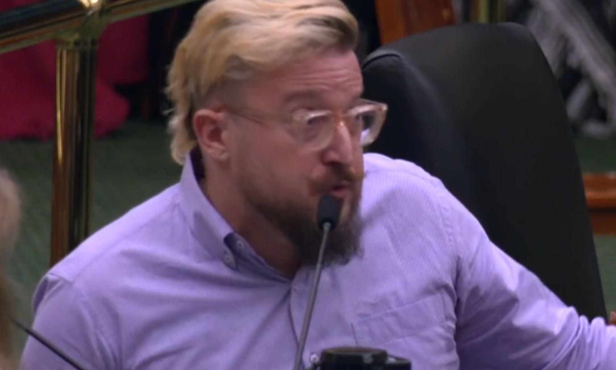 Nick Mollberg, pictured during a Senate hearing.