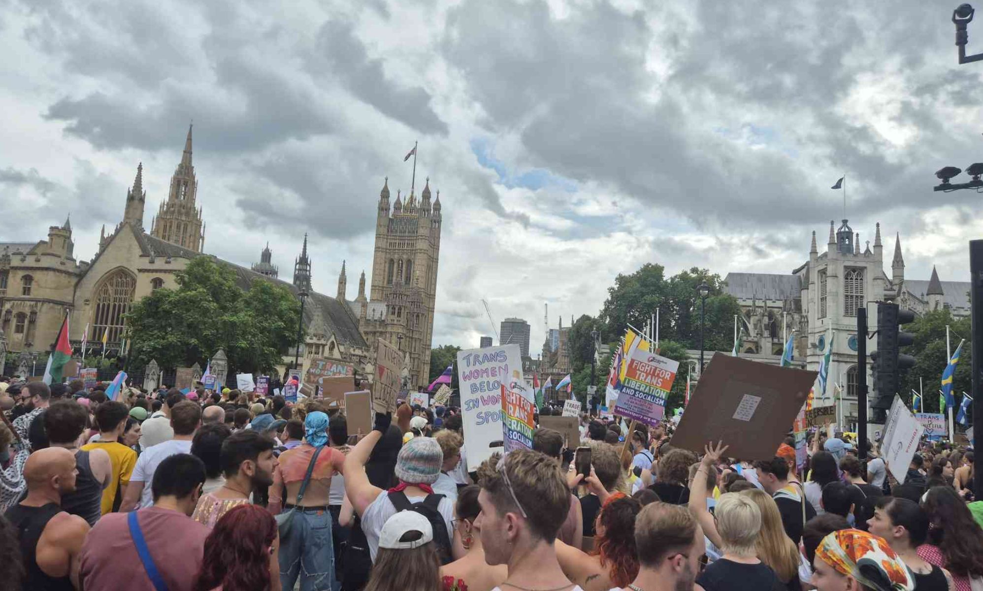 A crowd at London Trans Pride.