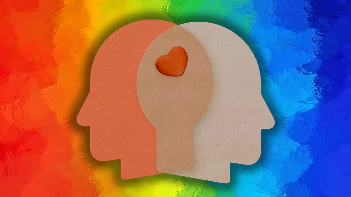 Two abstract human profiles.