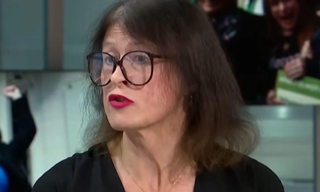 Victoria McCloud speaking during a broadcast.