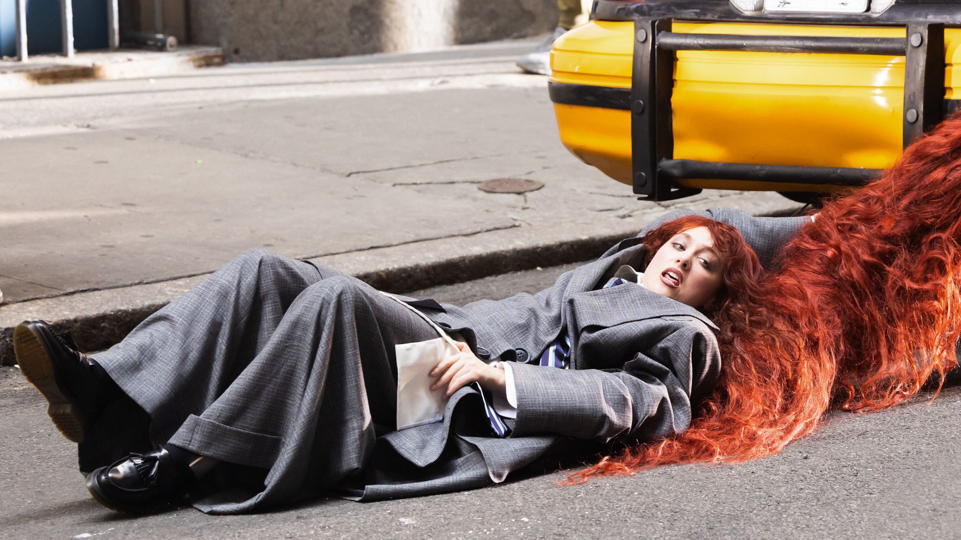 Chappell Roan is seen shooting a new music video on July 08, 2025 in New York City